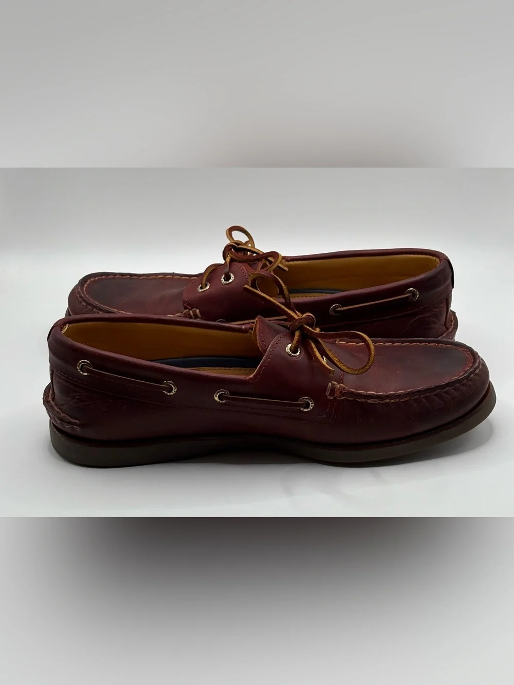 Sperry Gold Cup Leather Boat Shoes Men's Size 10.5M Burgundy Brown Hand-Sewn